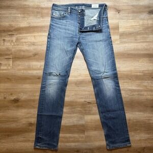 Diesel Koolter Jeans Men 31x34 Blue Slim Tapered Stretch Dark Wash Faded 008B2